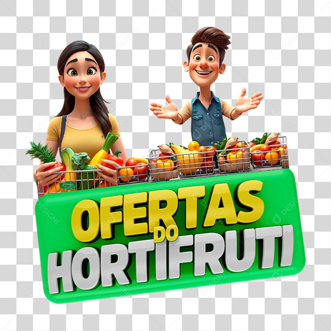 Selo 3D Ofertas do Hortifruti PNG Transparente