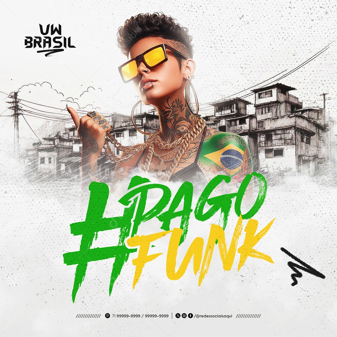 Flyer Artistas Shows Pago Funk Social Media PSD Editável