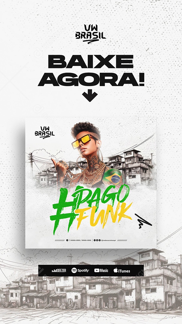 Flyer Artistas Shows Pago Funk Social Media PSD Editável