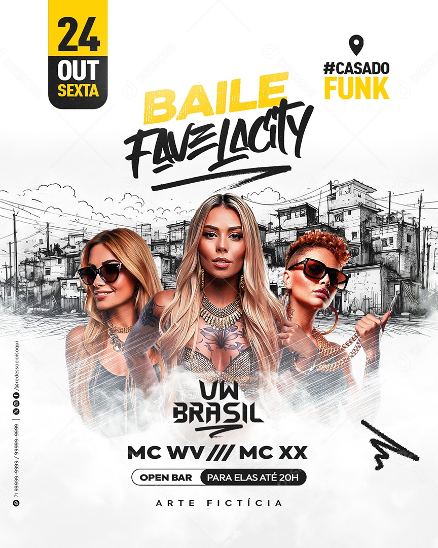 Flyer Artistas Shows Social Media PSD Editável