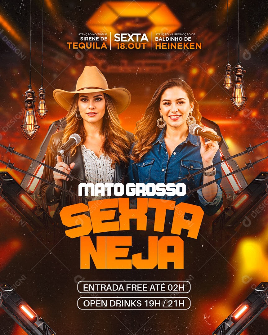 Flyer Mato Grosso Sexta Neja Social Media PSD Editável