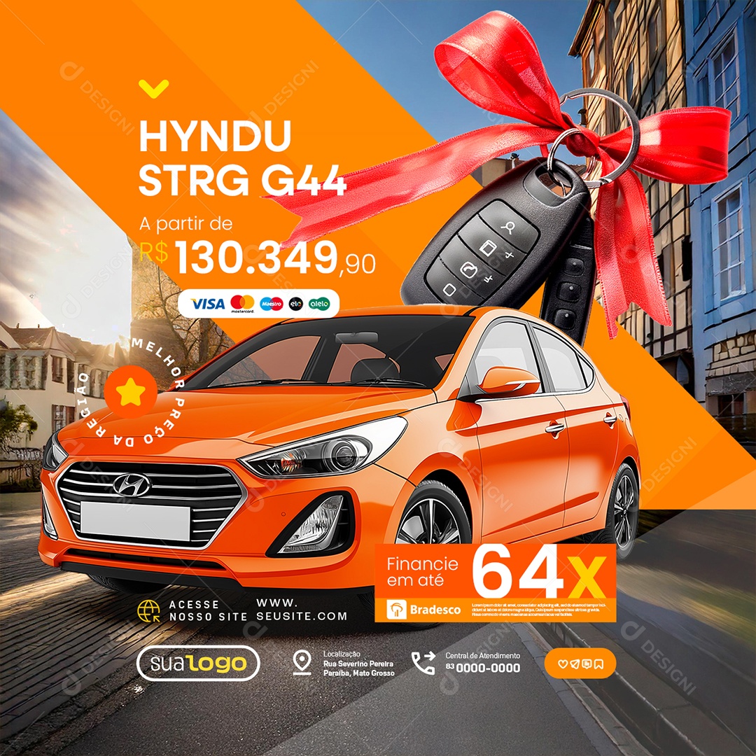 Concessionária Motos Carros Hyndu STRG Social Media PSD Editável