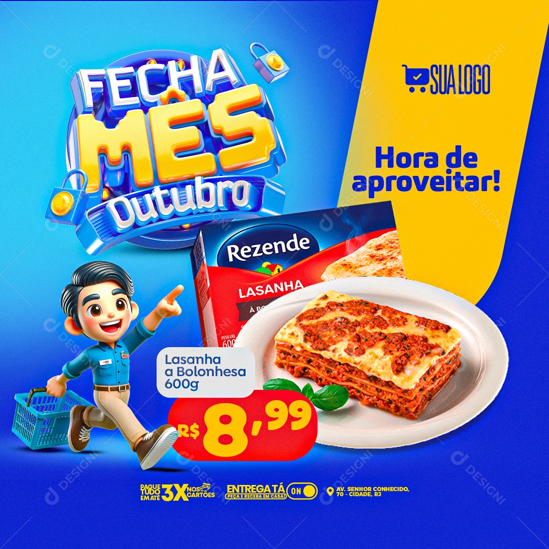 Supermercado Hora de Aproveita Social Media PSD Editável