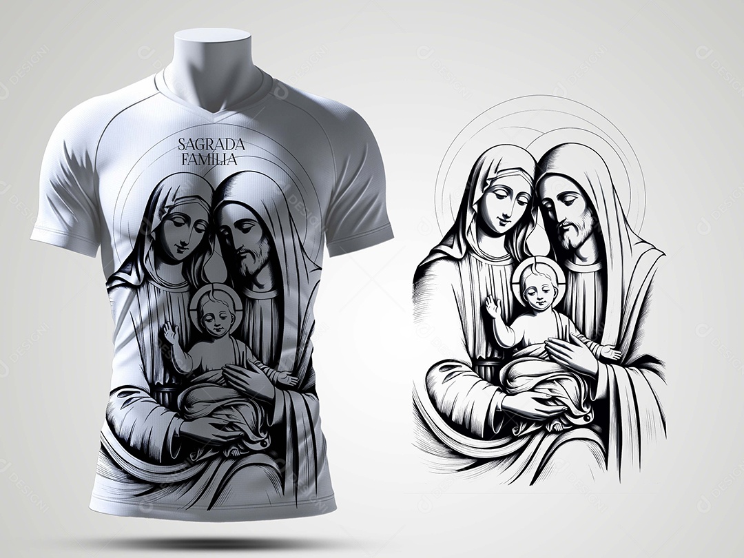 Mockup De Camisa Estampa De Nossa Senhora Apareceida PSD Editável