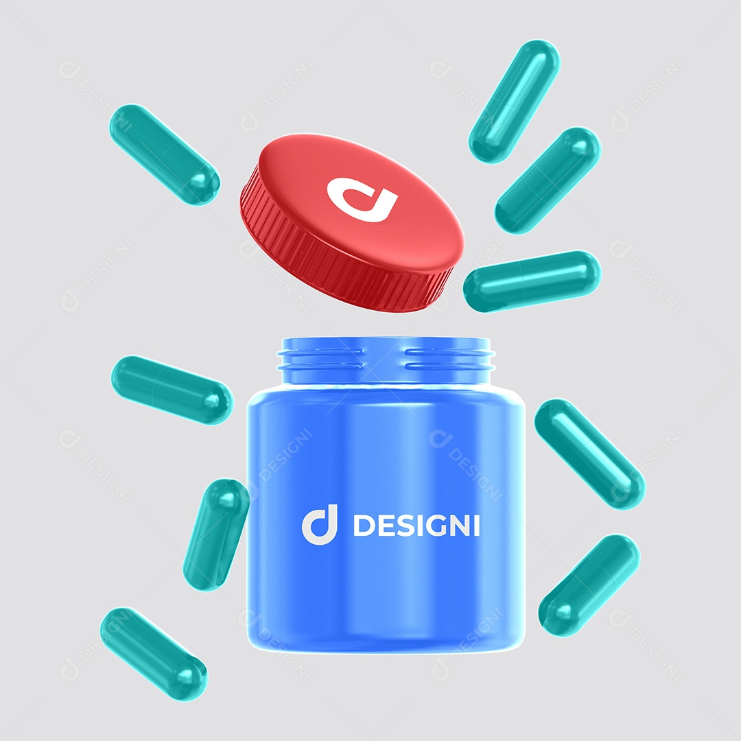 Mockup de Frasco Drágeas PSD Editável