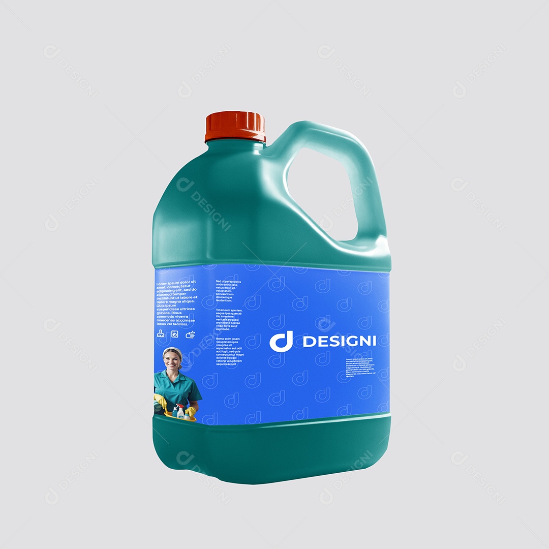 Mockup de Galão 5L Água Sanitária PSD Editável