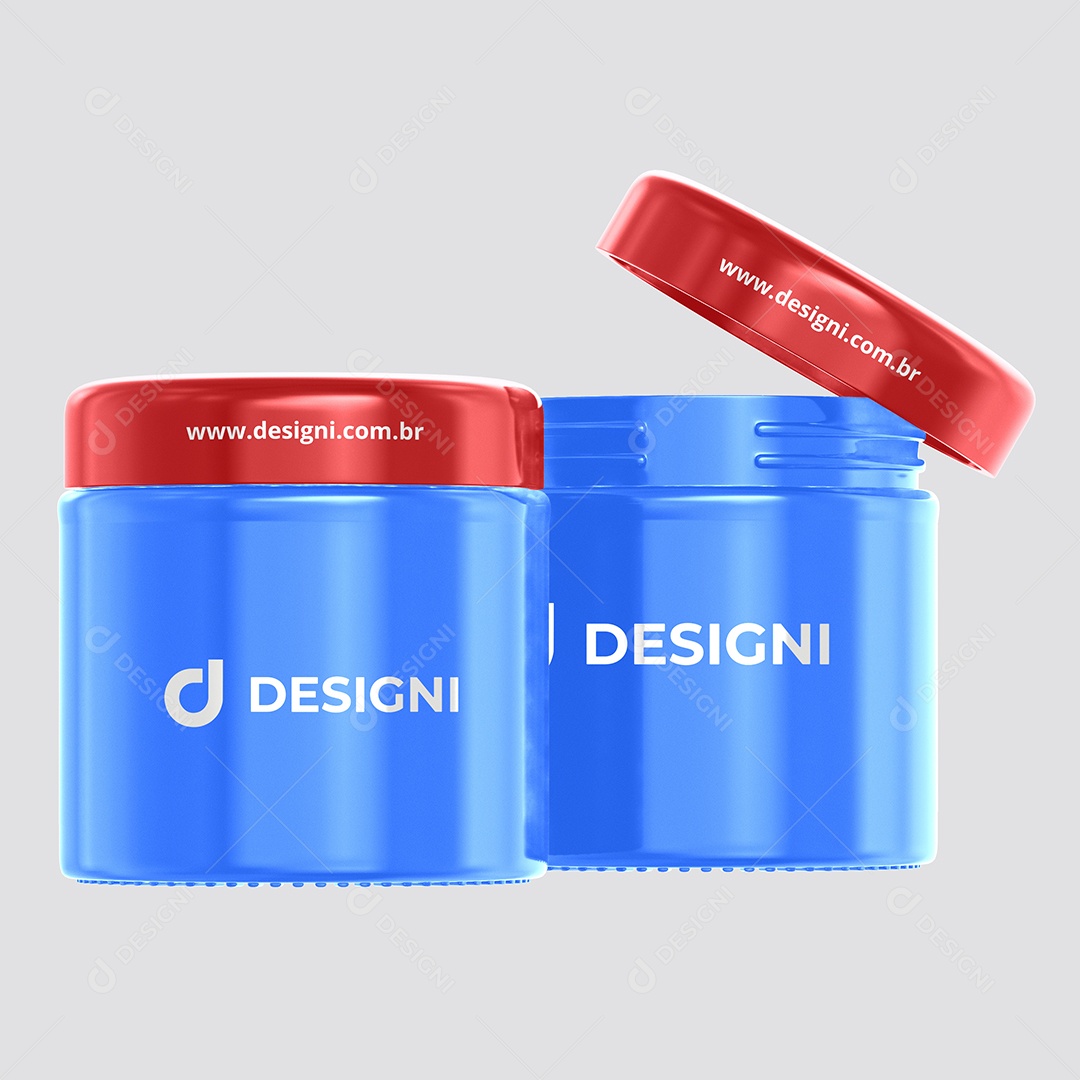 Mockup Pote de Cosmético Duplo PSD Editável