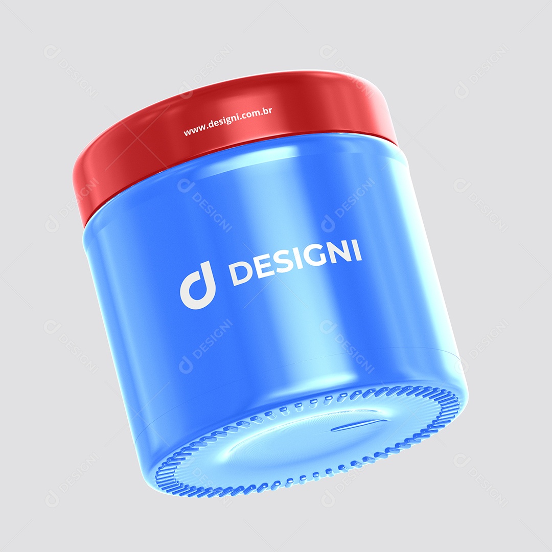 Mockup Pote de Cosmético Inclinado PSD Editável