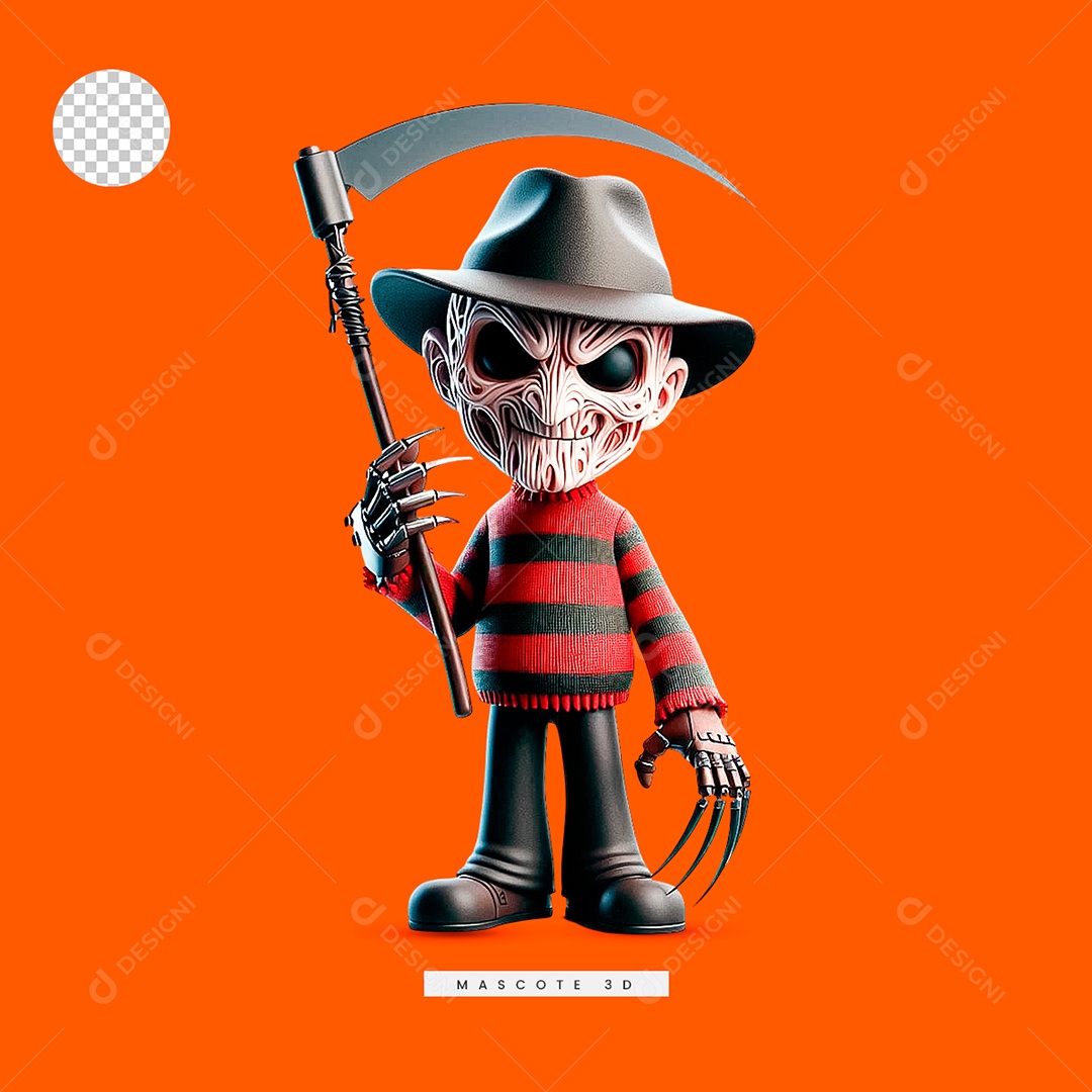 Personagem 3D de Halloween para Composição PSD