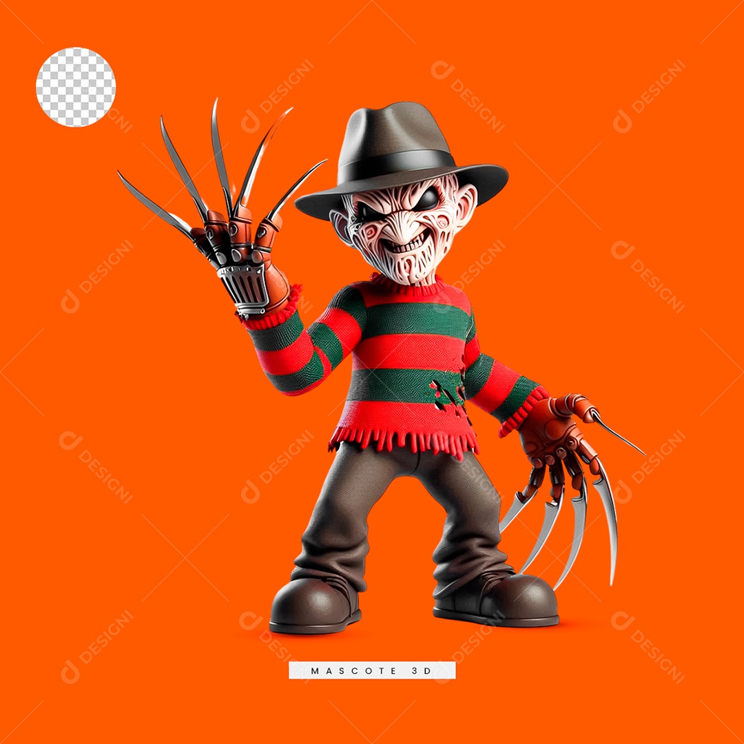 Personagem 3D de Halloween para Composição PSD