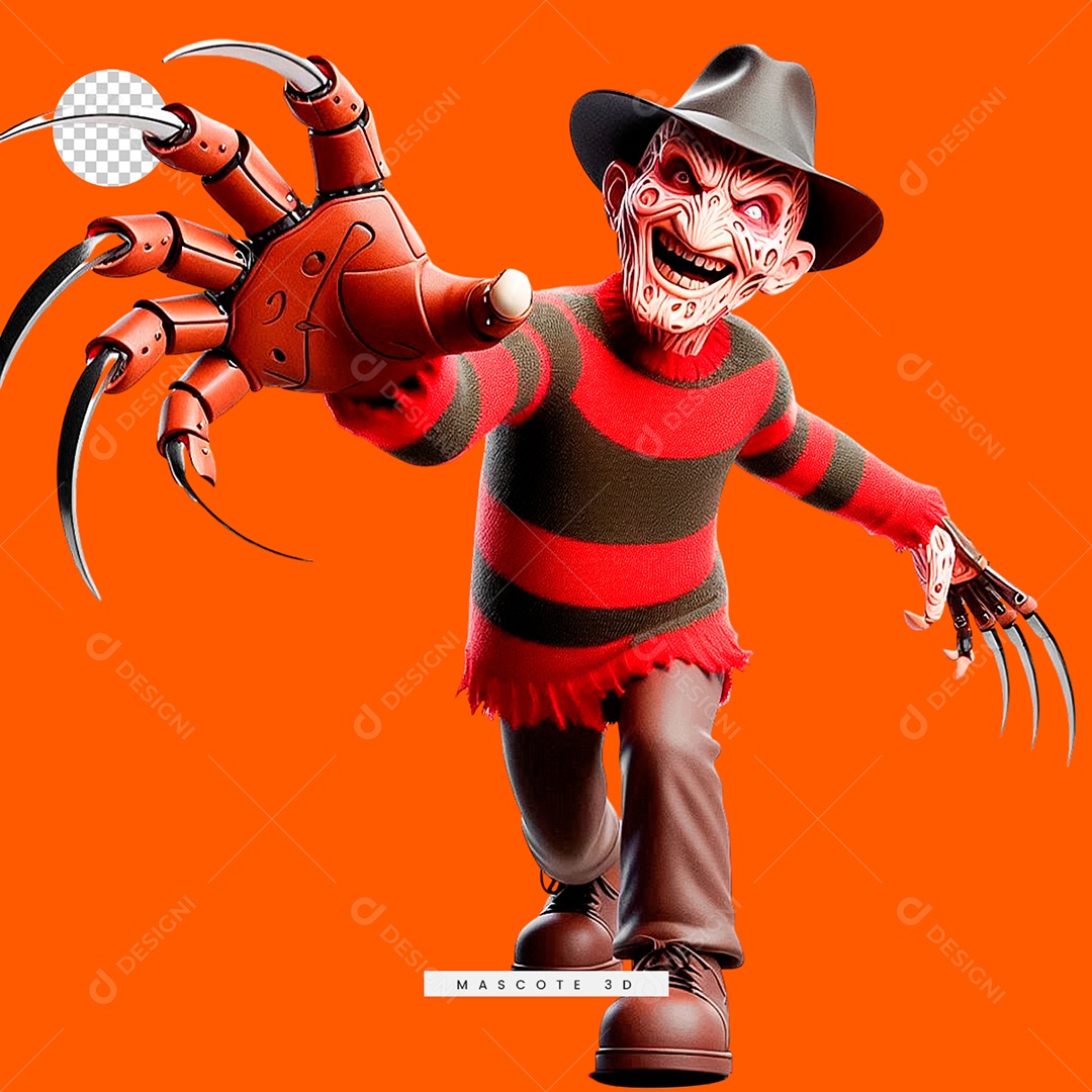 Personagem 3D de Halloween para Composição PSD