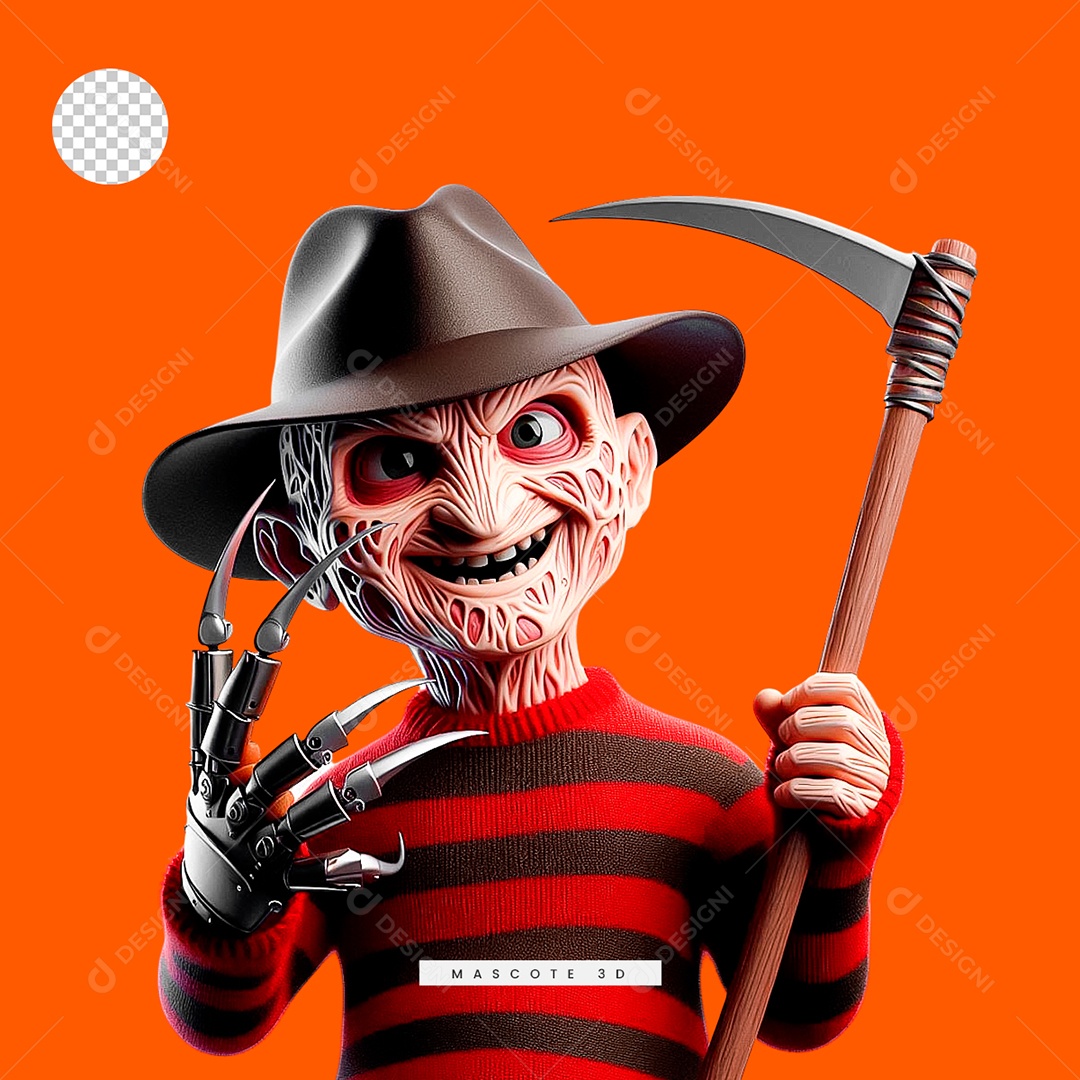 Personagem 3D de Halloween para Composição PSD