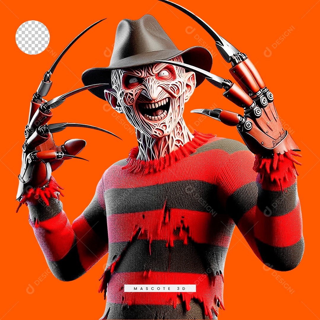 Personagem 3D de Halloween para Composição PSD