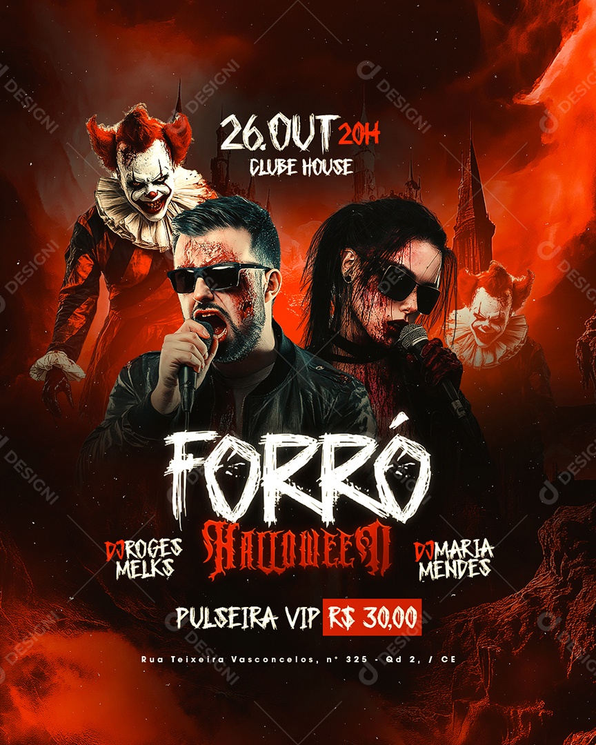 Flyer Halloween Forró Social Media PSD Editável