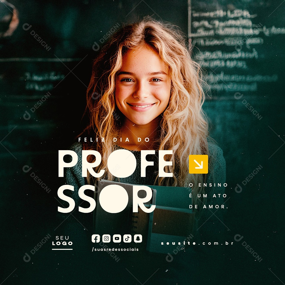 Social Media Dia do Professor 15 de Outubro PSD Editável