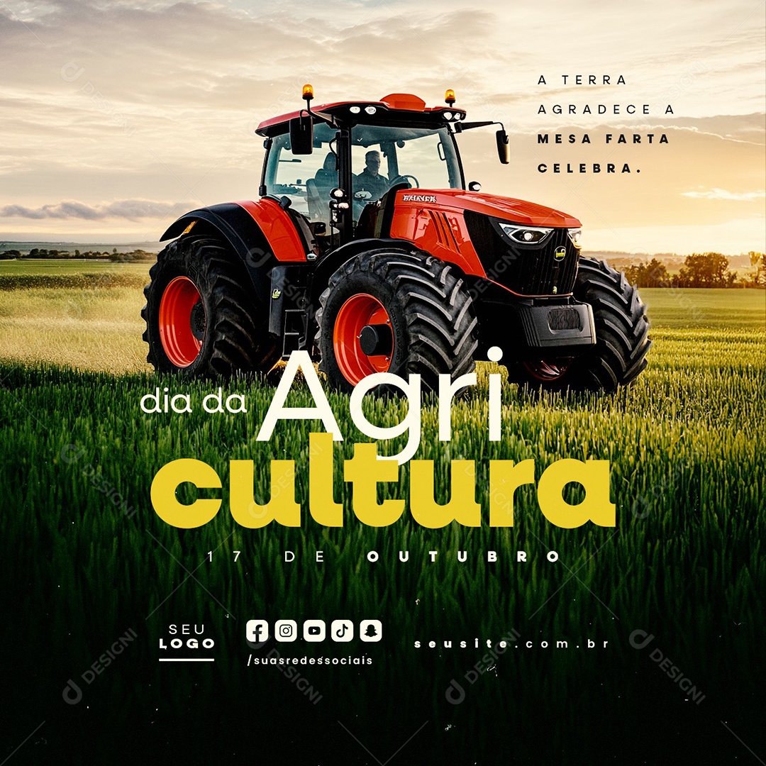 Social Media Dia da Agricultura 17 de Outubro PSD Editável