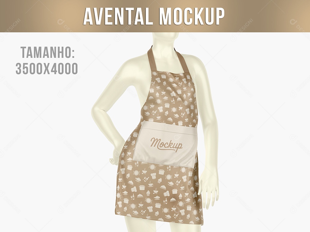 Avental com Manequim Mockup PSD Editável