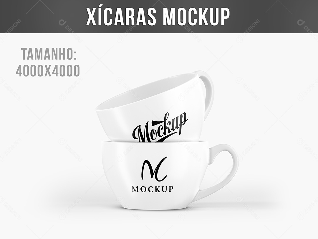 Duas Xícaras Mockup PSD Editável