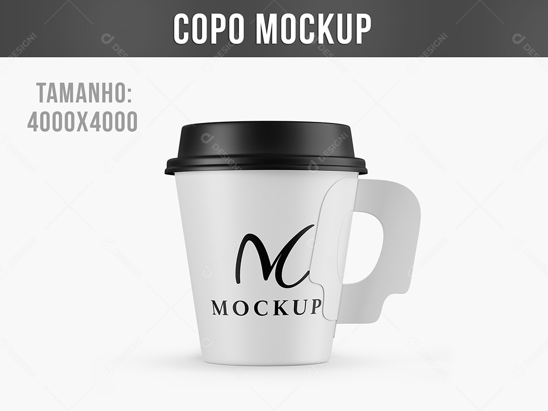 Copo de Papel com Alça Mockup PSD Editável