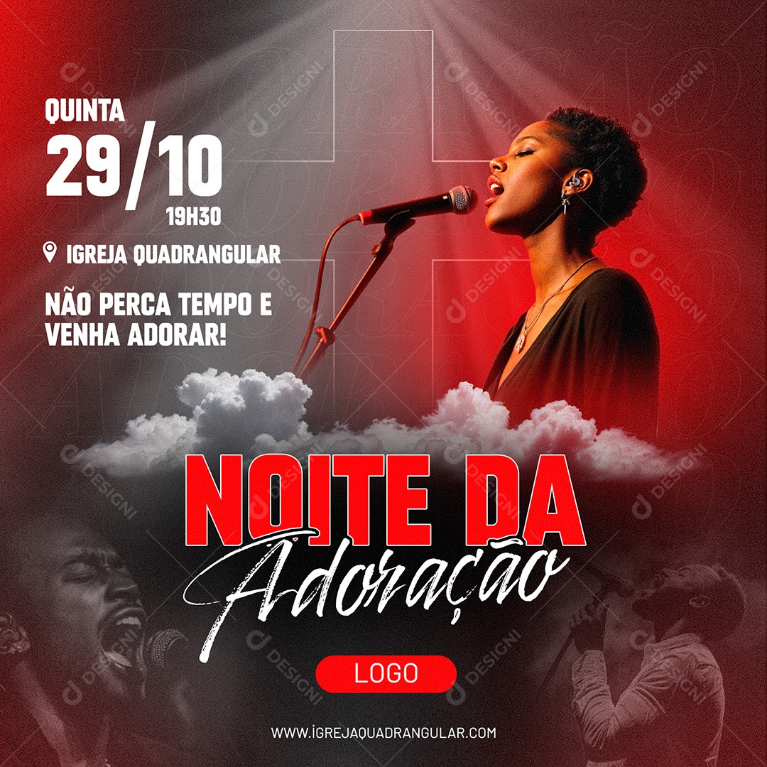 Flyer de Igreja Gospel Social Media PSD Editável