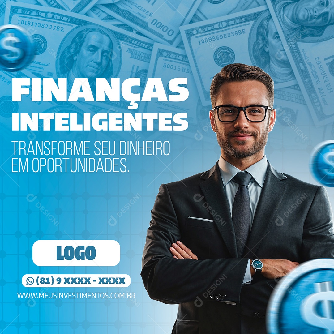 Soluções Financeiras Emprestimo Social Media PSD Editável