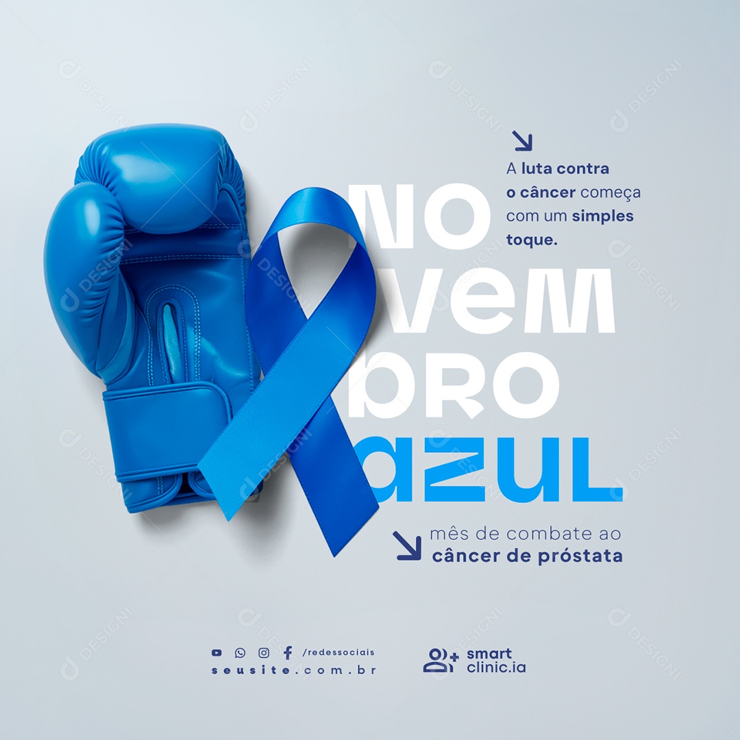 Novembro Azul Mês de Combate ao Câncer de Próstata Social Media PSD Editável