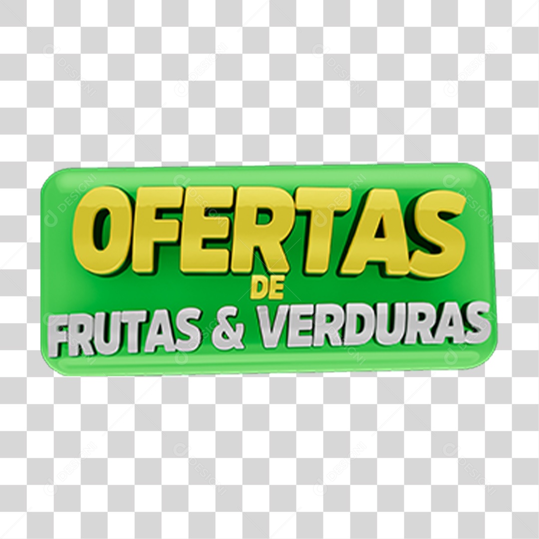 Selo 3D Ofertas do Frutas e Verduras PNG Transparente