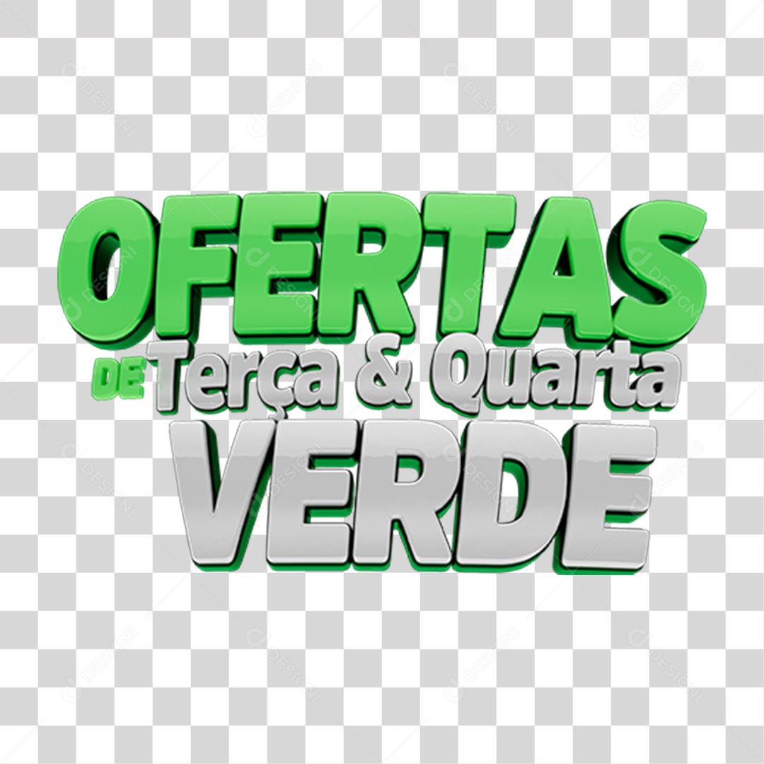 Selo 3D Ofertas de Terça e Quarta Verde PNG Transparente