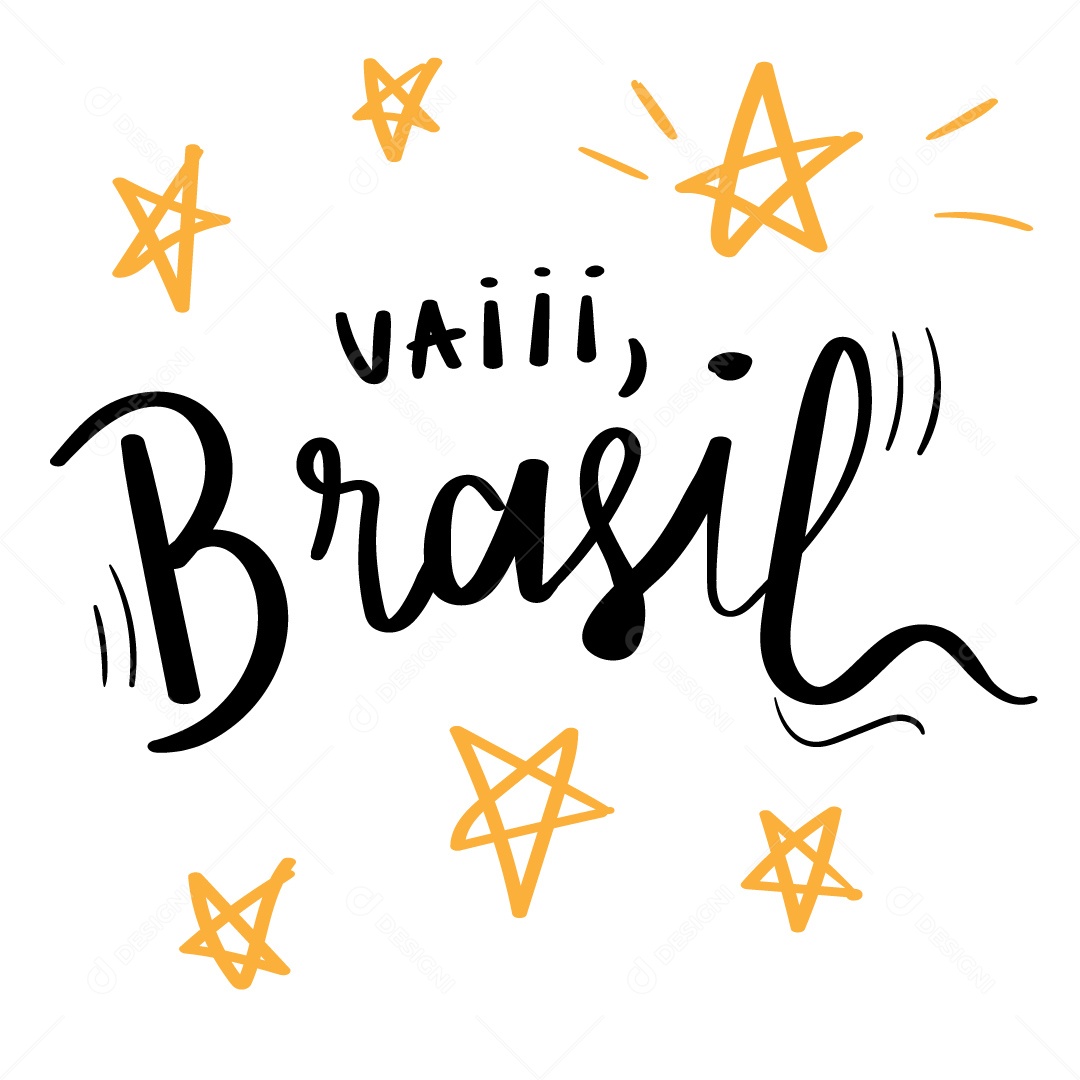 Lettering Vai Brasil Vetor EPS Editável