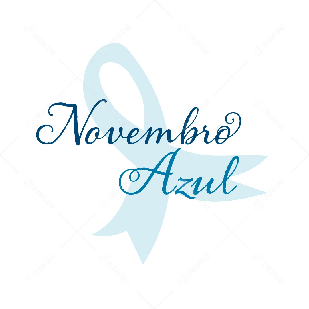 Lettering Novembro Azul Vetor EPS Editável