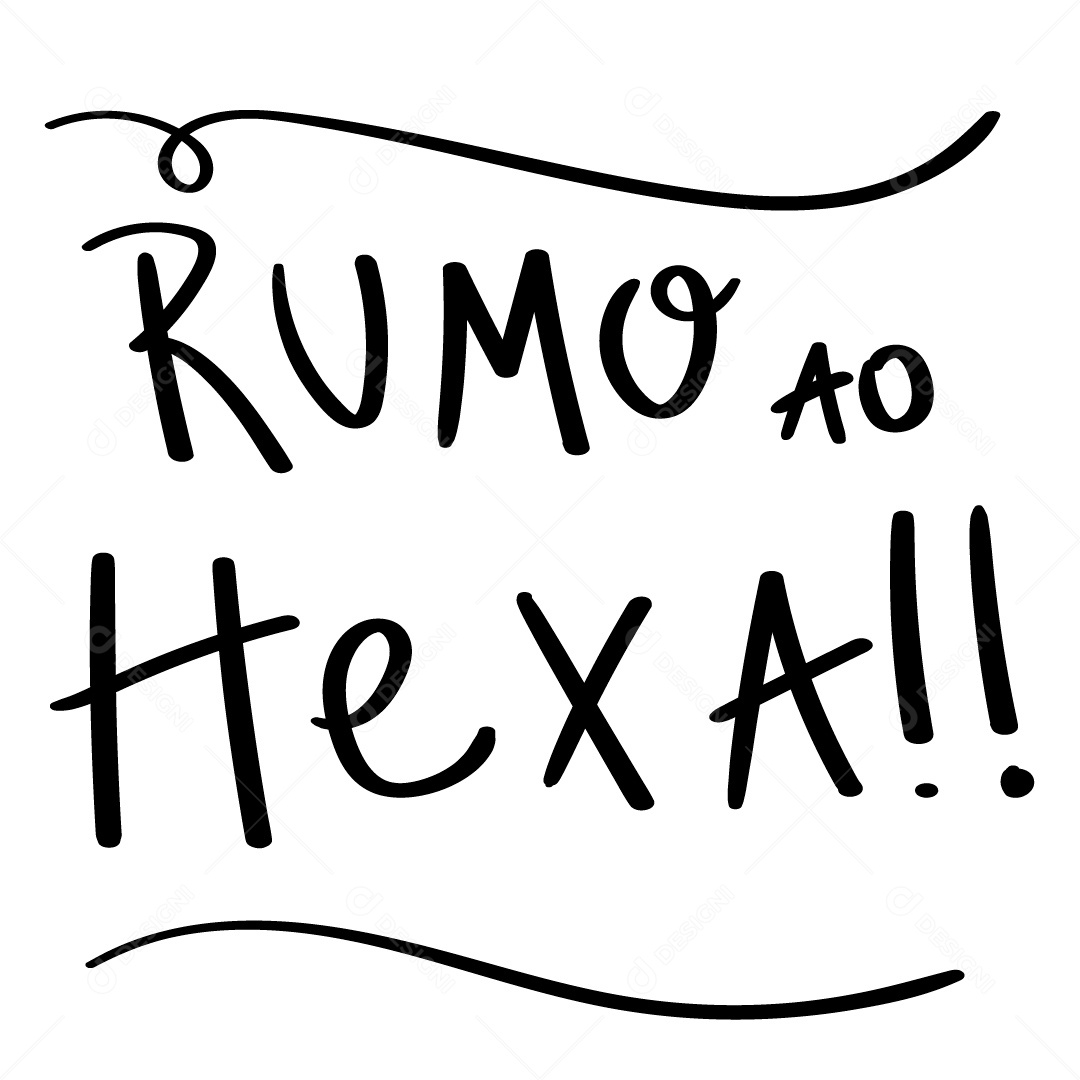 Lettering Brasil Rumo Hexa Vetor EPS Editável