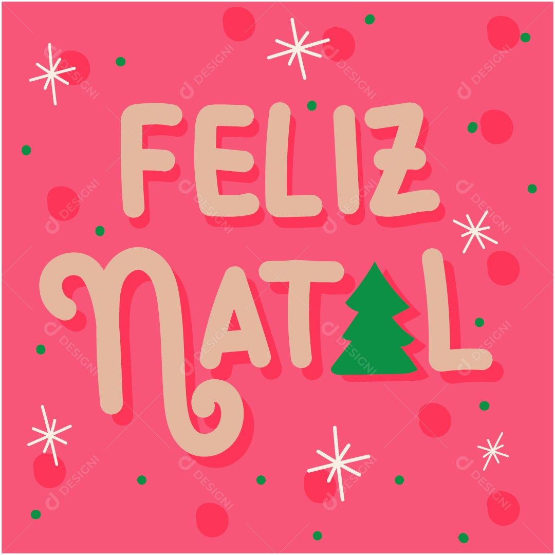 Lettering Feliz Natal Vetor EPS Editável