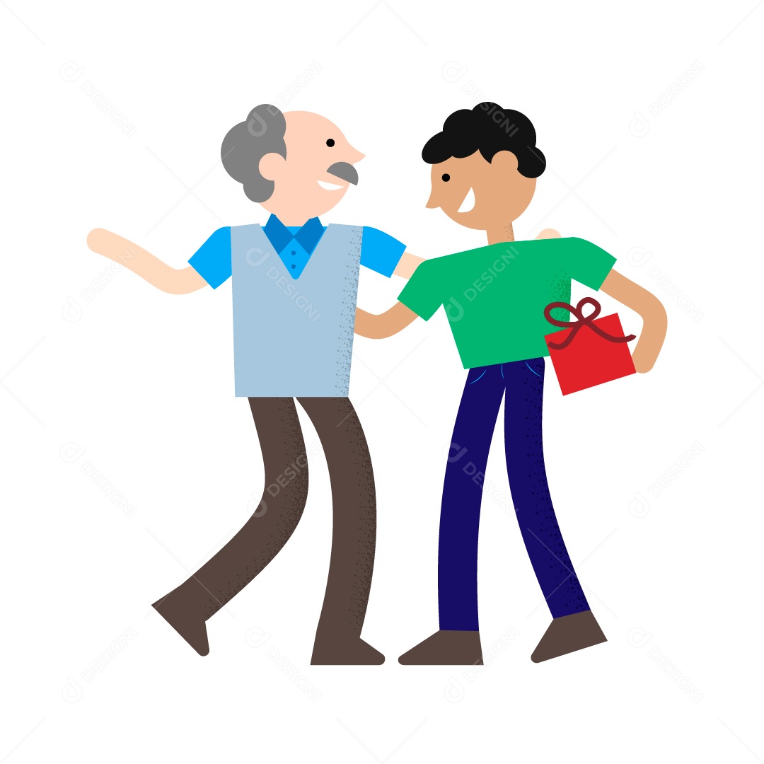 Desenho Pai e FIlho Vetor EPS