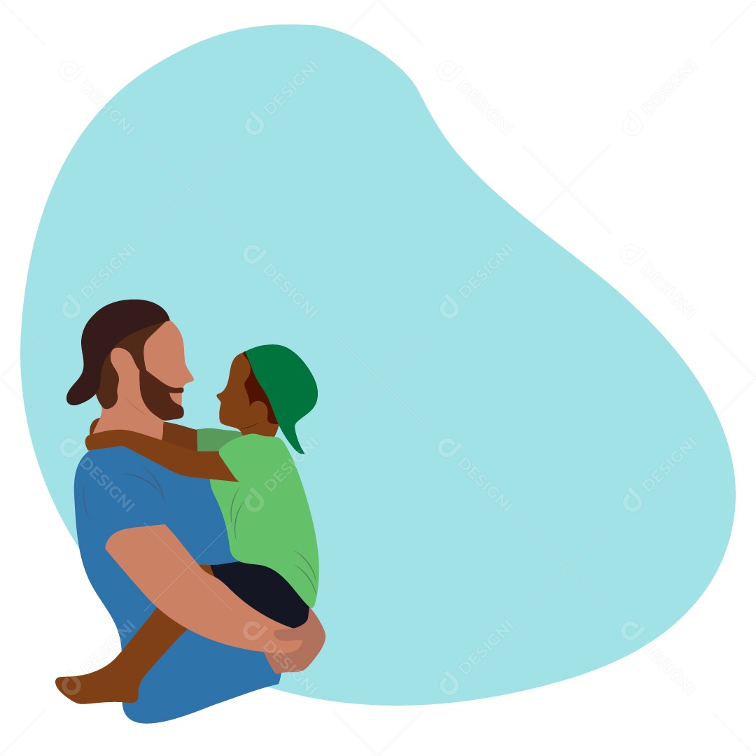 Desenho Pai e FIlho Vetor EPS