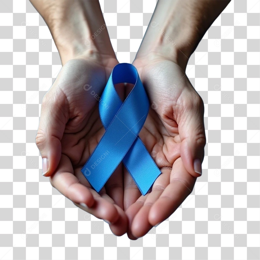 Elementos Novembro Azul Laço Mãos PNG Transparente