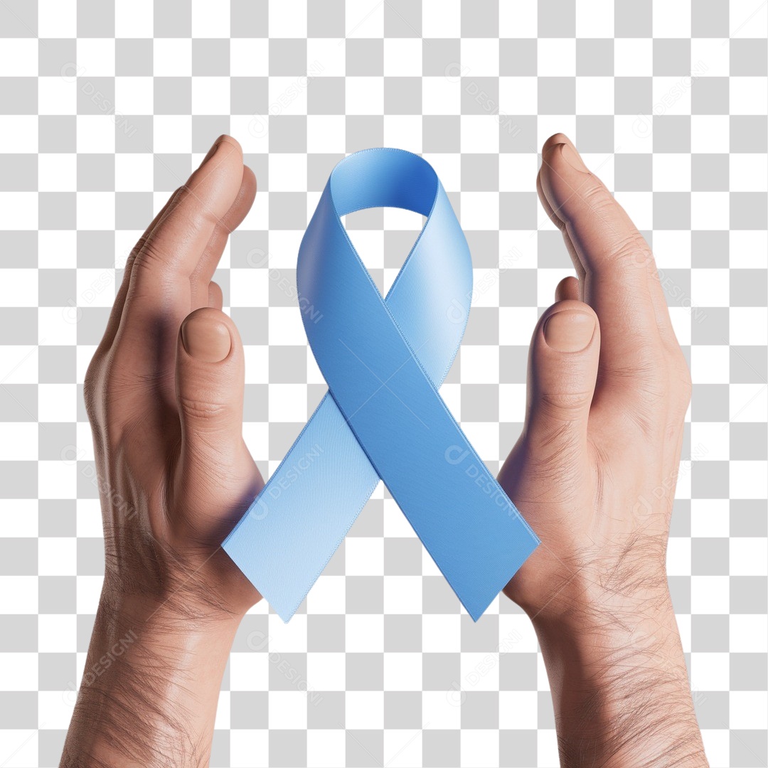 Elementos Novembro Azul Laço Mãos PNG Transparente