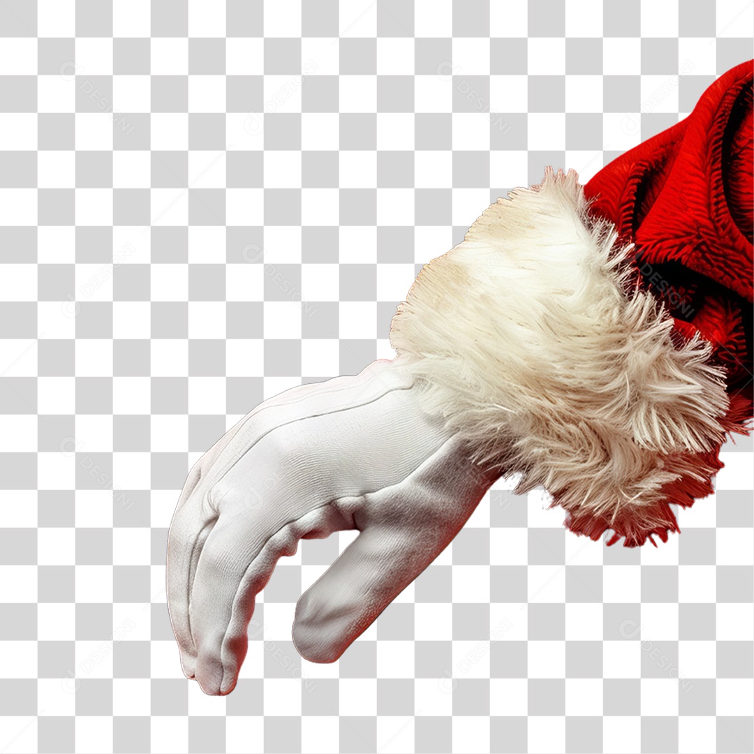 Mão Fantasia Papai Noel PNG Transparente