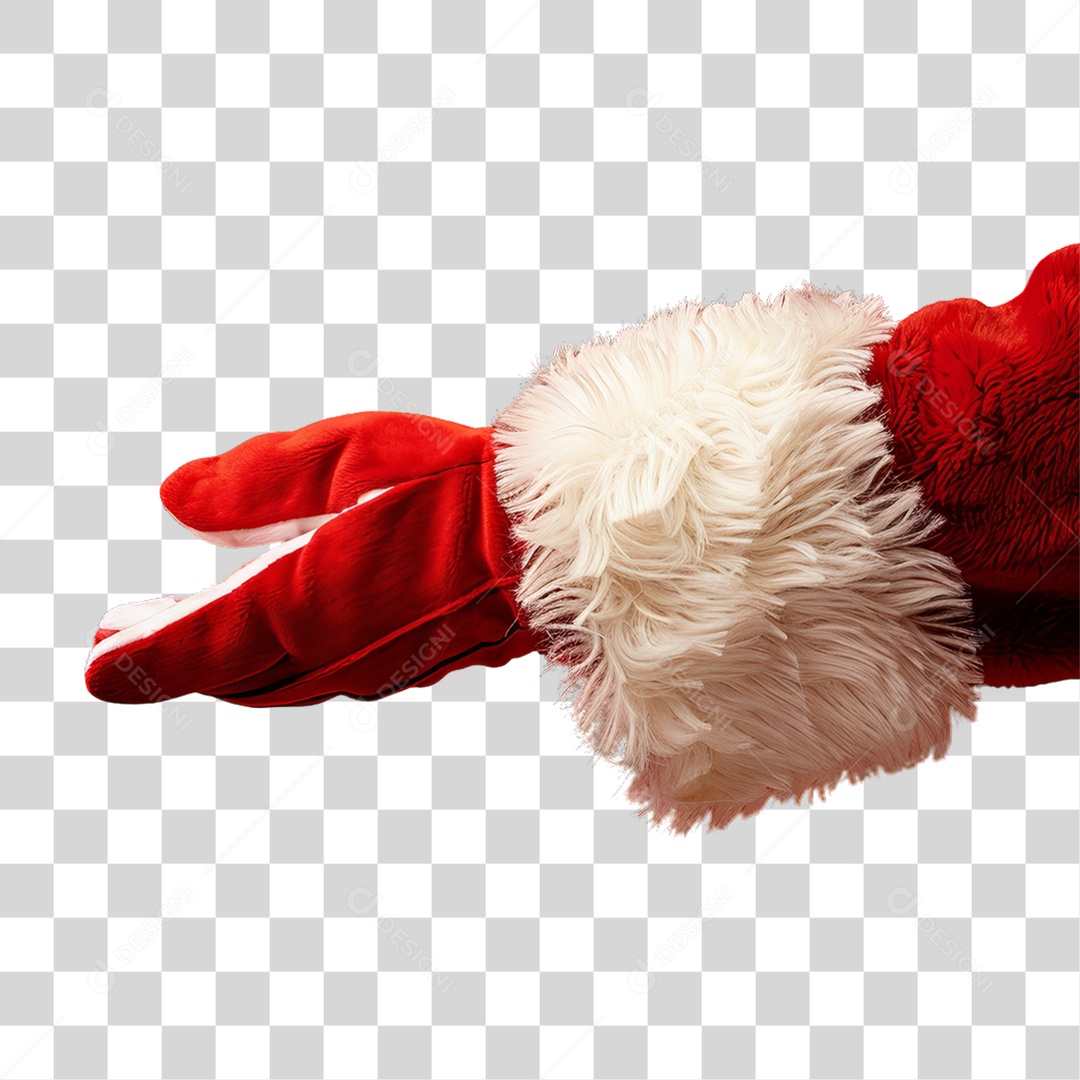 Mão Fantasia Papai Noel PNG Transparente