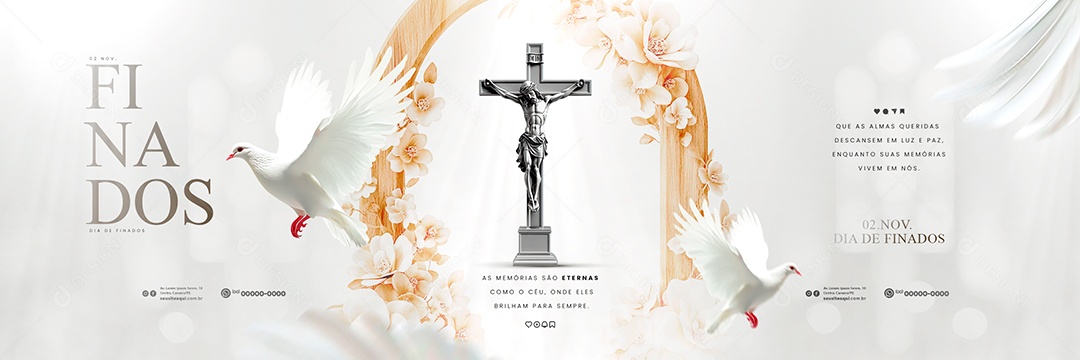 Carrossel Dia de Finados 02 de Novembro Social Media PSD Editável