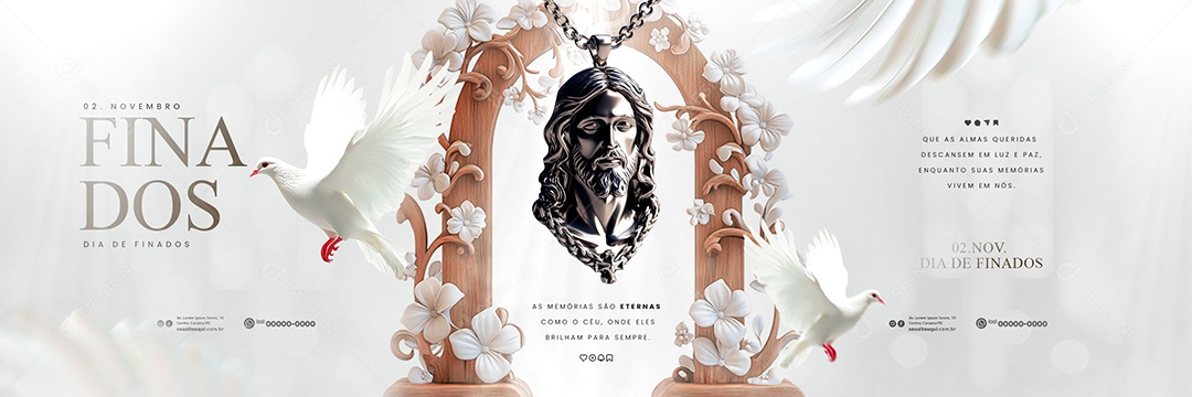 Carrossel Dia de Finados 02 de Novembro Social Media PSD Editável
