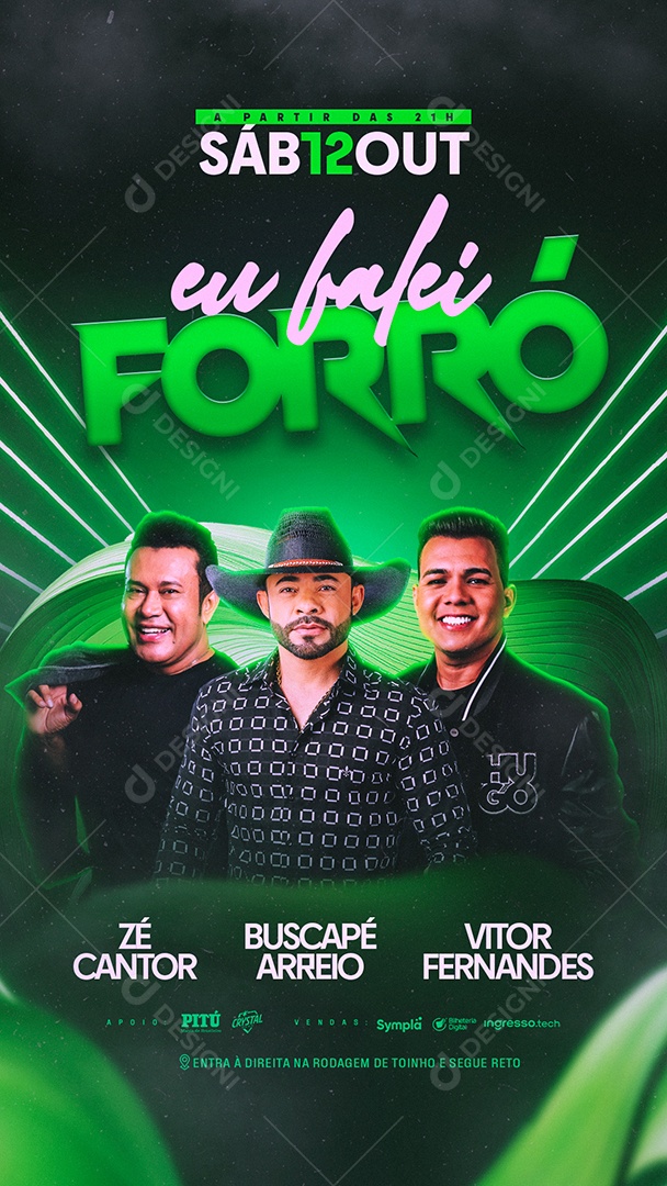 Feed Flyer Eu Falei Forró Social Media PSD Editável