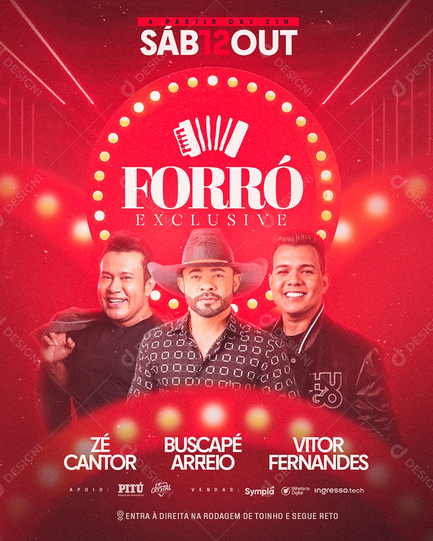 Feed Flyer Forró Exclusive Social Media PSD Editável