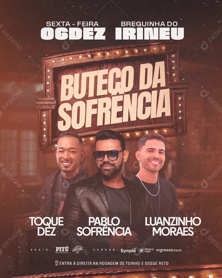 Feed Flyer Buteco Da Sofrência Social Media PSD Editável
