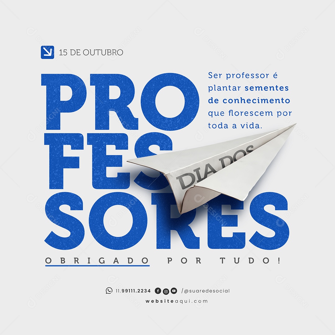 Dia dos Professores 15 de Outubro Social Media PSD Editável