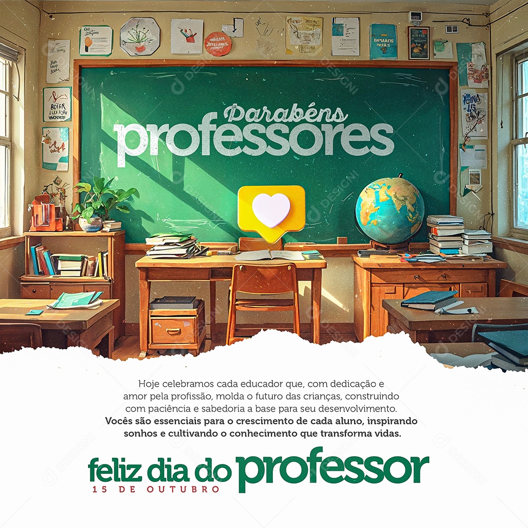 Parabéns Professores 15 de Outubro Social Media PSD Editável