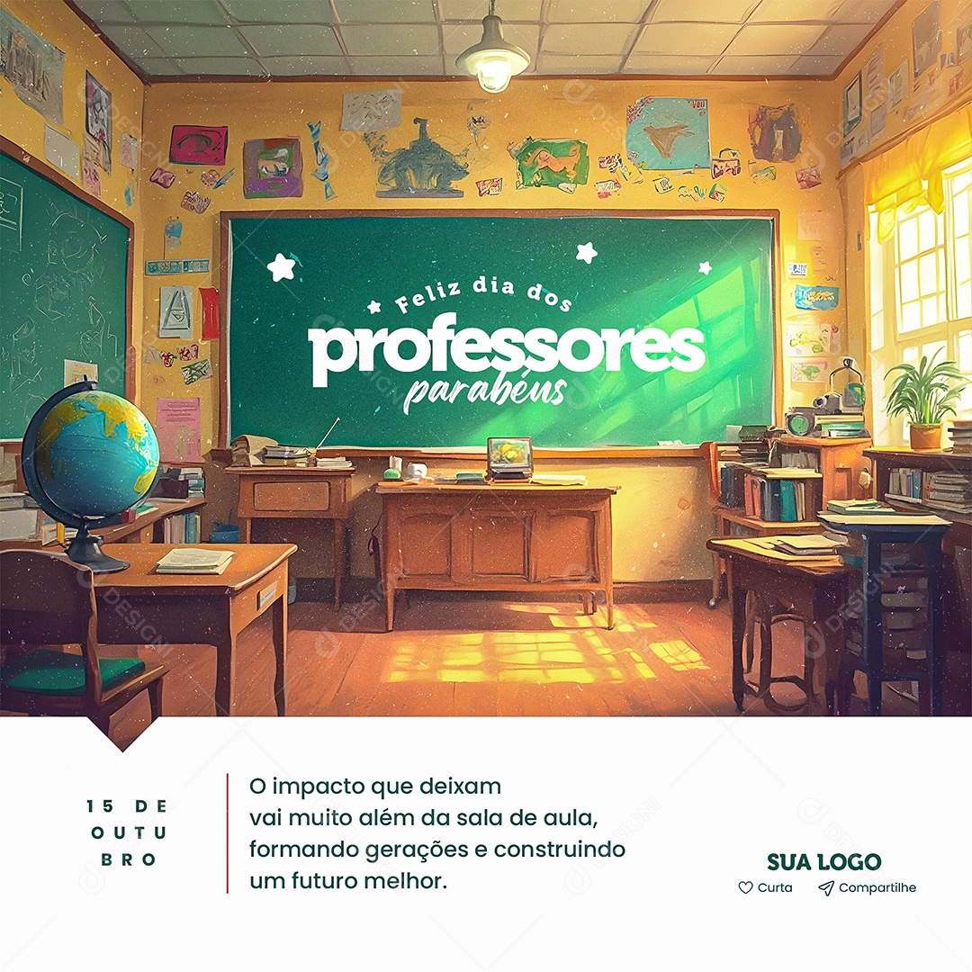 Feliz Dia dos Professores 15 de Outubro Social Media PSD Editável