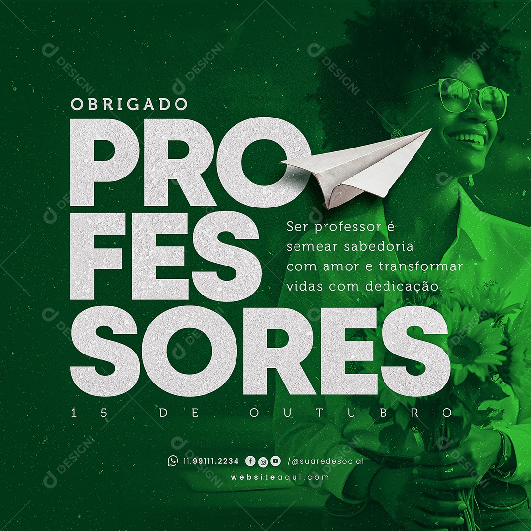 Dia do Professor 15 de Outubro Social Media PSD Editável