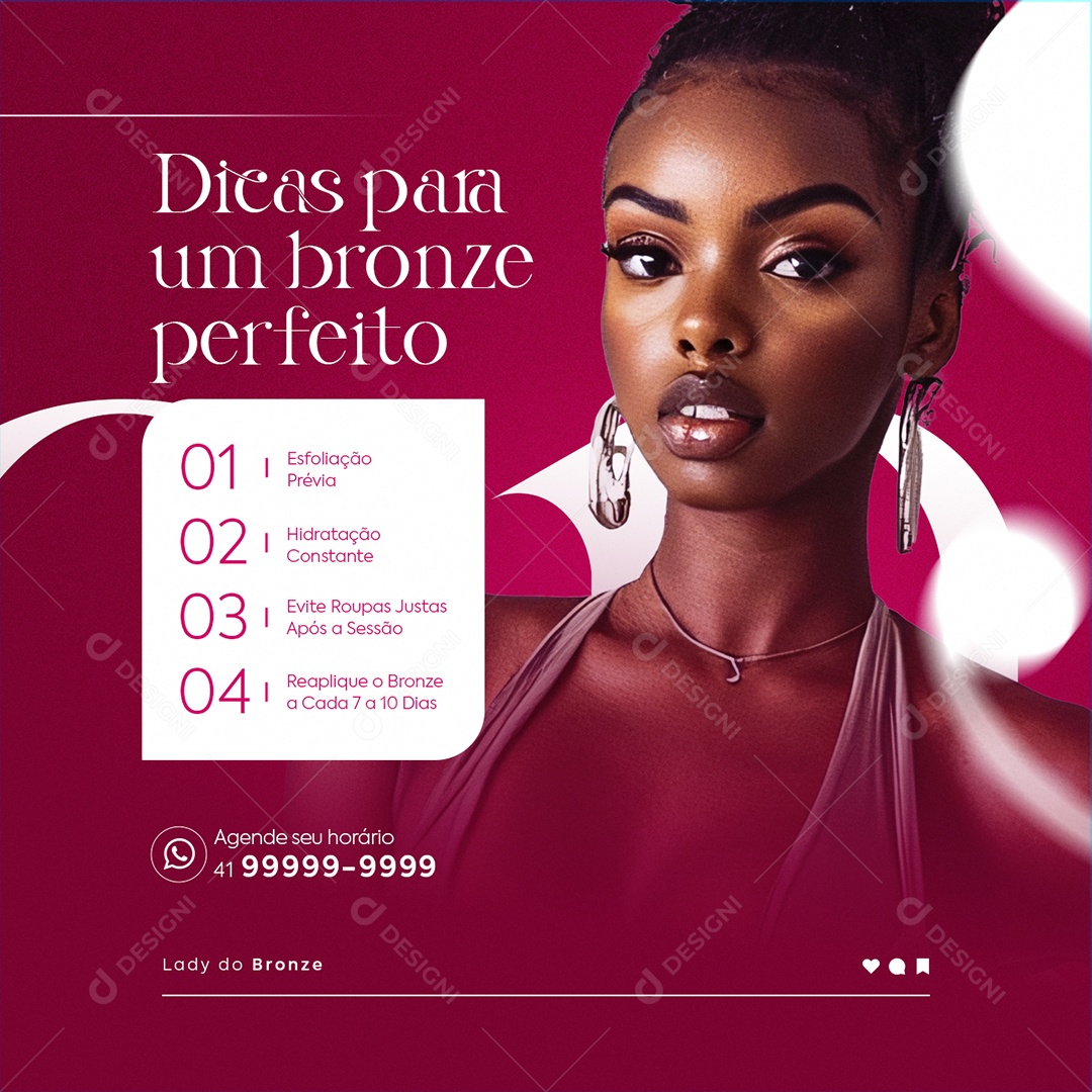 Bronzeamento Dicas para Um Bronze Perfeito Social Media PSD Editável