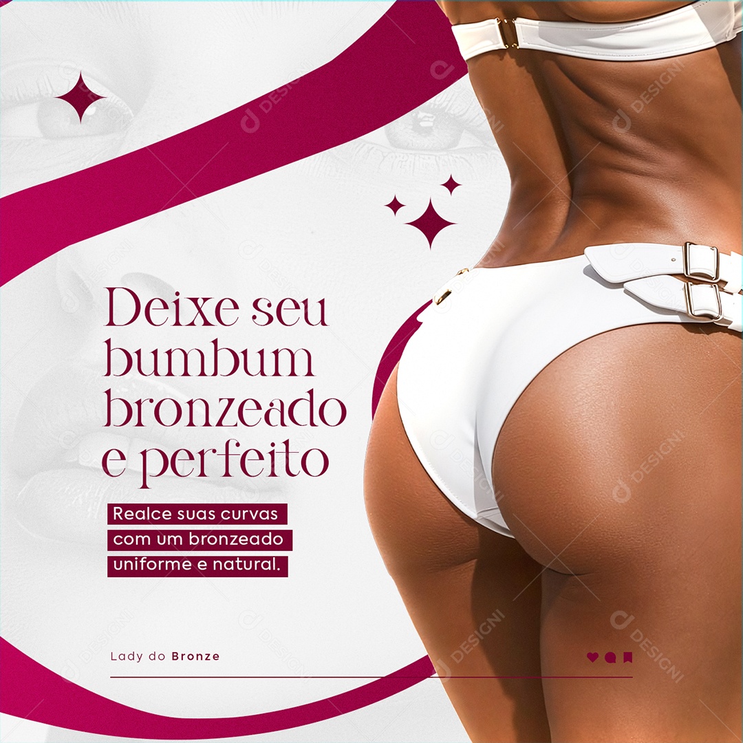 Social Media Deixe seu Bumbum Bronzeado e Perfeito Social Media PSD Editável