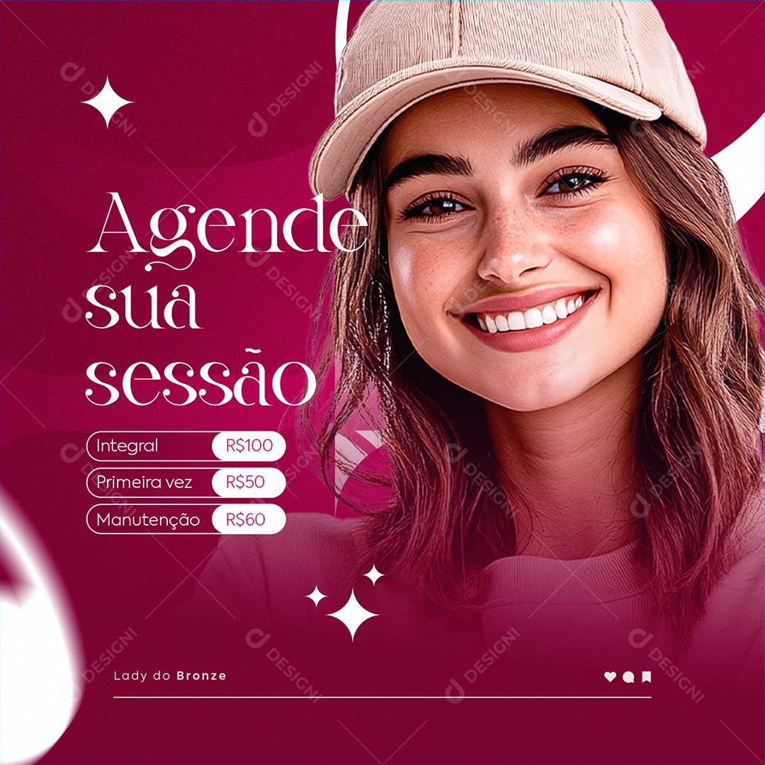 Bronzeamento Agende sua Sessão Social Media PSD Editável